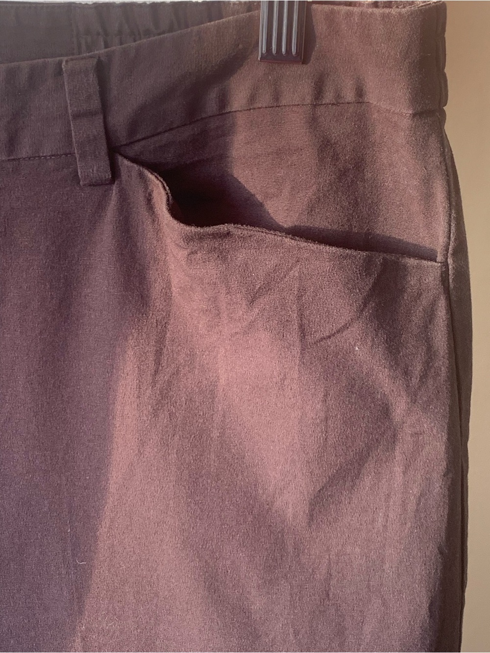 Jones New York Chocolate Brown Cotton Pants with Cuffs Size 16 - Picture 3 of 7